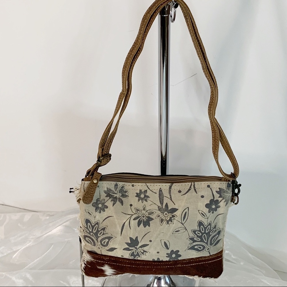 Myra Upcycled Leather Hairon Alluvium Cross Body Bag